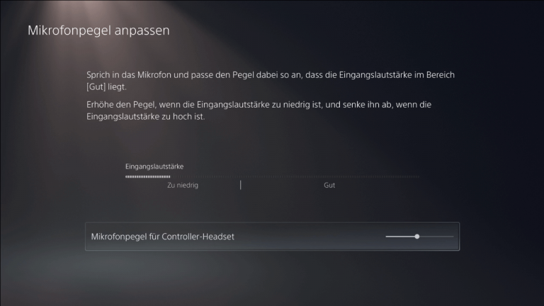 Mikrofonpegel PS5