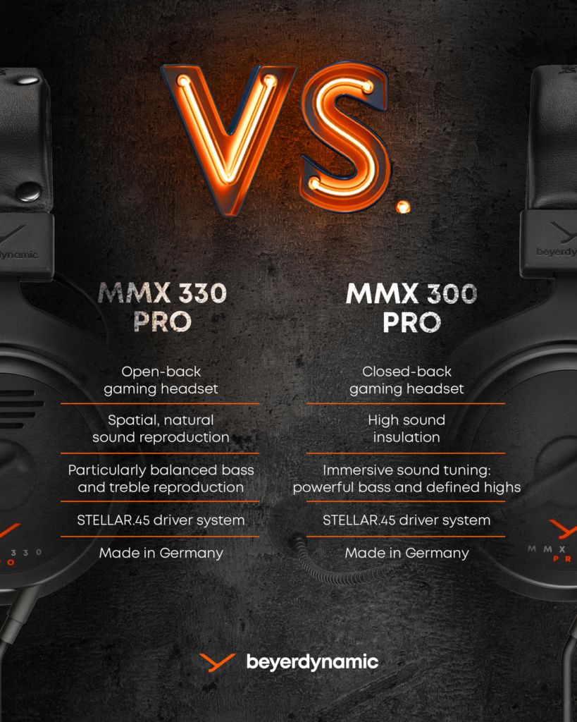 comparison chart MMX 330 PRO vs. MMX 300 PRO